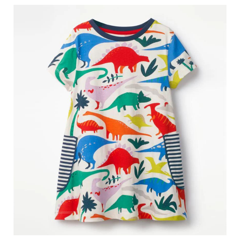 Vestido Manga Corta Niña Dinosaurios Jump Kids-0
