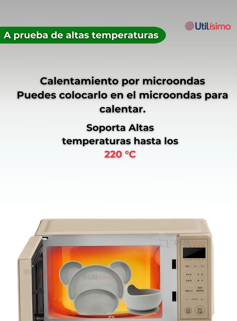Set De Alimentación Bebé Silicona 6 Piezas Libre BPA Gris-5