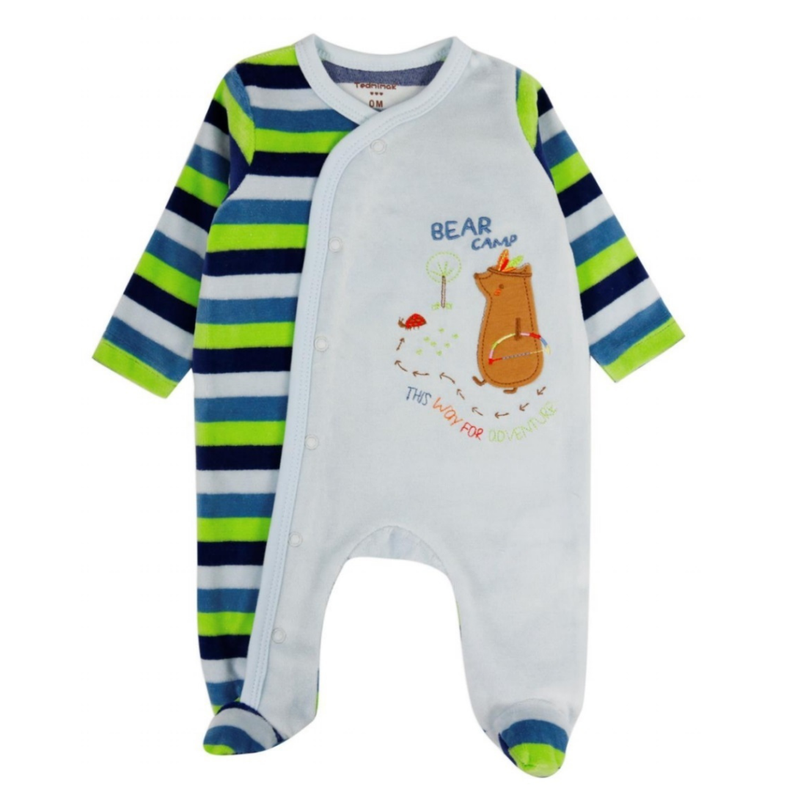Enterito Bebe Niño Pijama Tedmimak Plush Verde-0