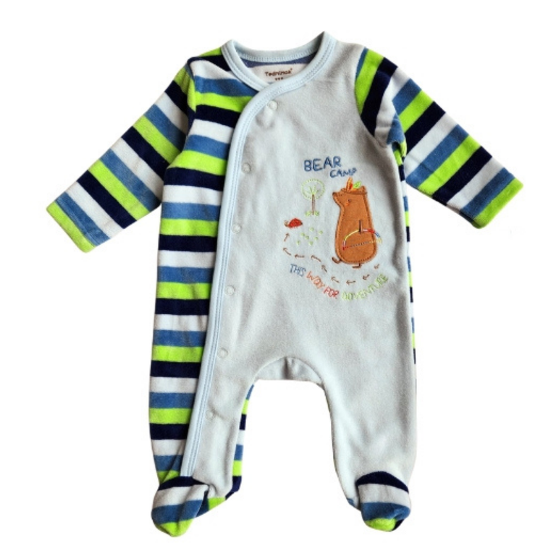 Enterito Bebe Niño Pijama Tedmimak Plush Verde-1
