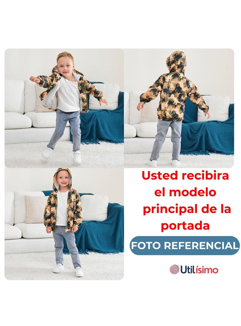 Cortaviento Impermeable Chaqueta Estampado Niño Y Bebé Jump Kids Dark Blue Dinosaur-3