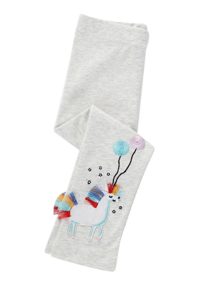 Calzas Niña Unicornio Con Globos Gris Jump Kids 100% Algodón-1