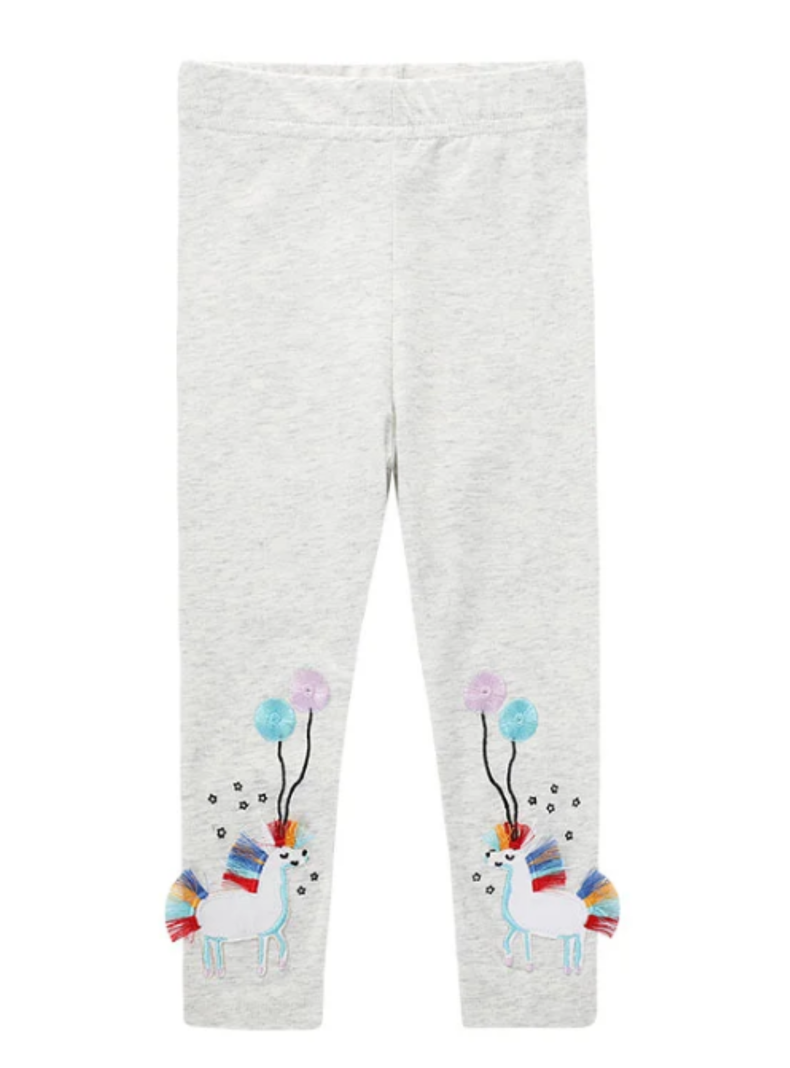 Calzas Niña Unicornio Con Globos Gris Jump Kids 100% Algodón-5