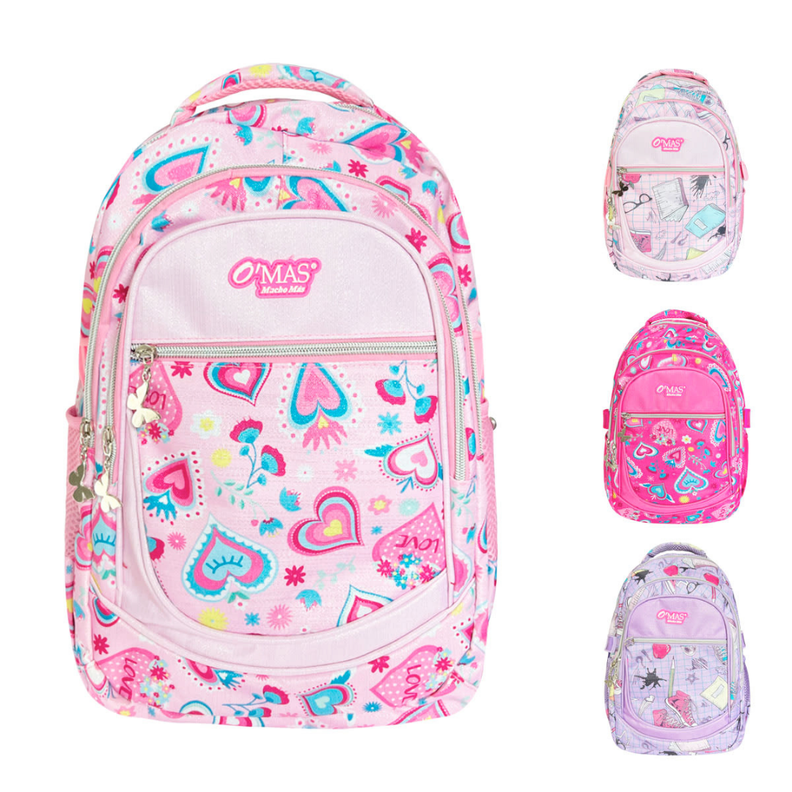 Mochila Escolar de Niña con Estuche de Lapices 38x26x125 cm Surtido-0