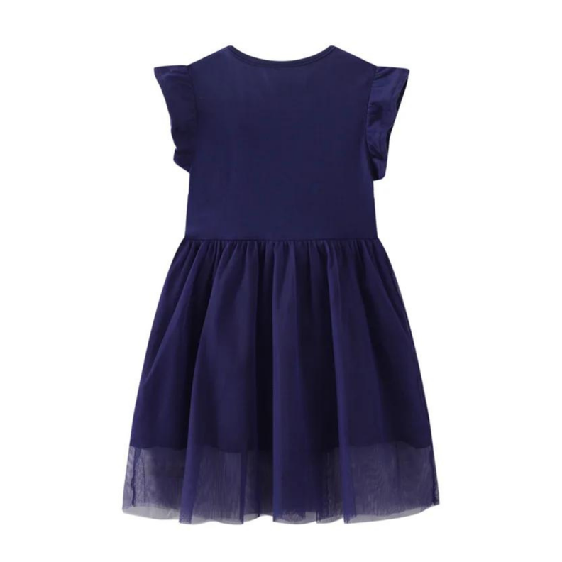 Vestido Manga Corta y Tul Niña Jump Kids Pajaros-1
