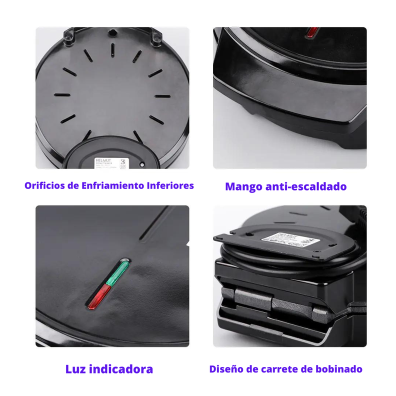 Máquina Eléctrica de Hacer Mini Donas Antiadherente 7 Donut Maker-5