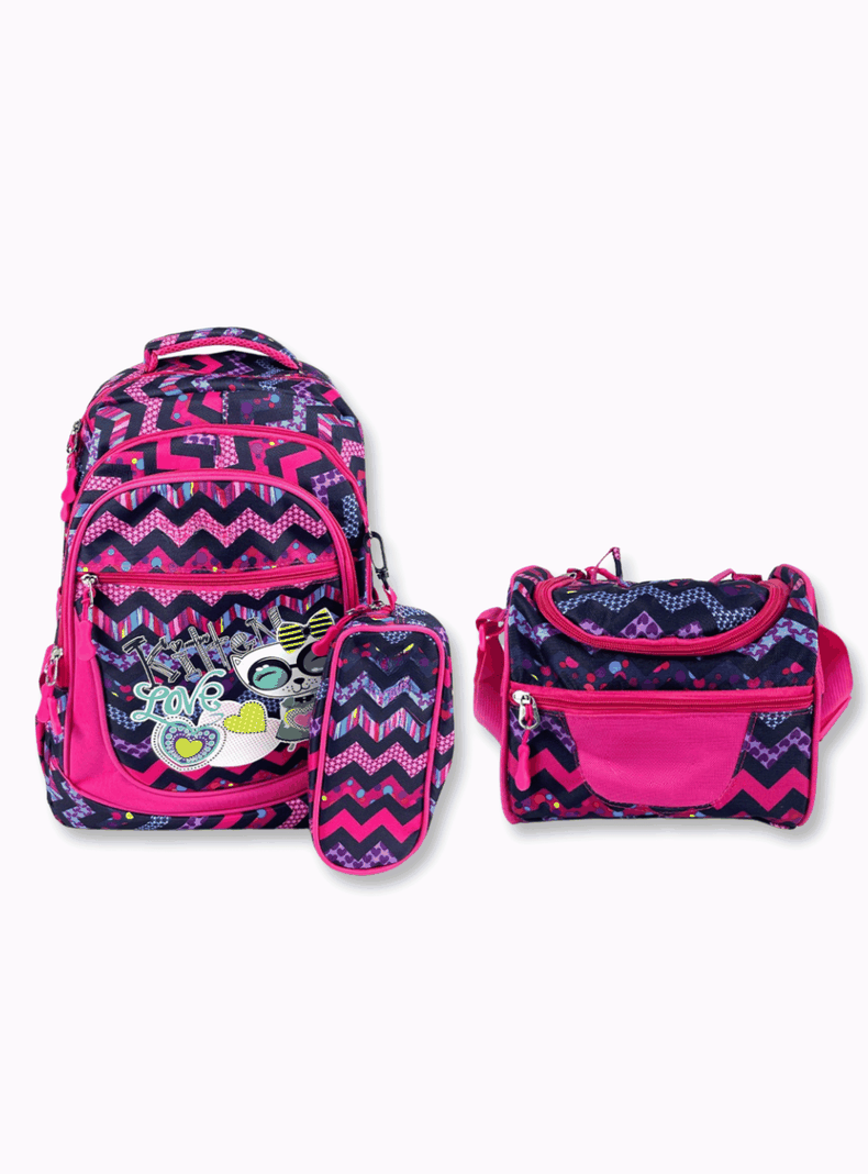 Mochila Con Lonchera Y Estuche 45CM Estampado Variados Niña Geometric-0