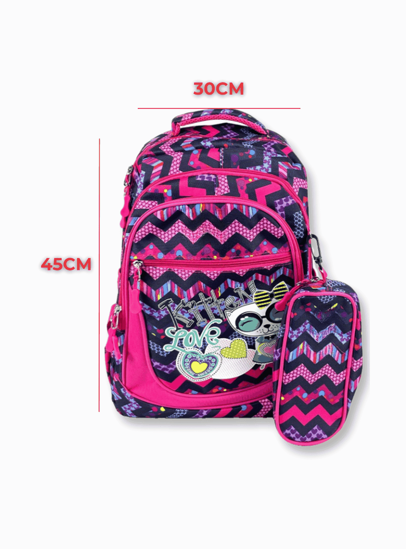 Mochila Con Lonchera Y Estuche 45CM Estampado Variados Niña Geometric-1