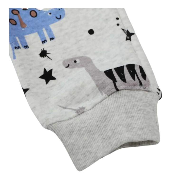 Pantalon Buzo Niño 100% Algodón Gris Claro Dinosaurios Jump Kids-3