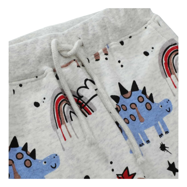 Pantalon Buzo Niño 100% Algodón Gris Claro Dinosaurios Jump Kids-4
