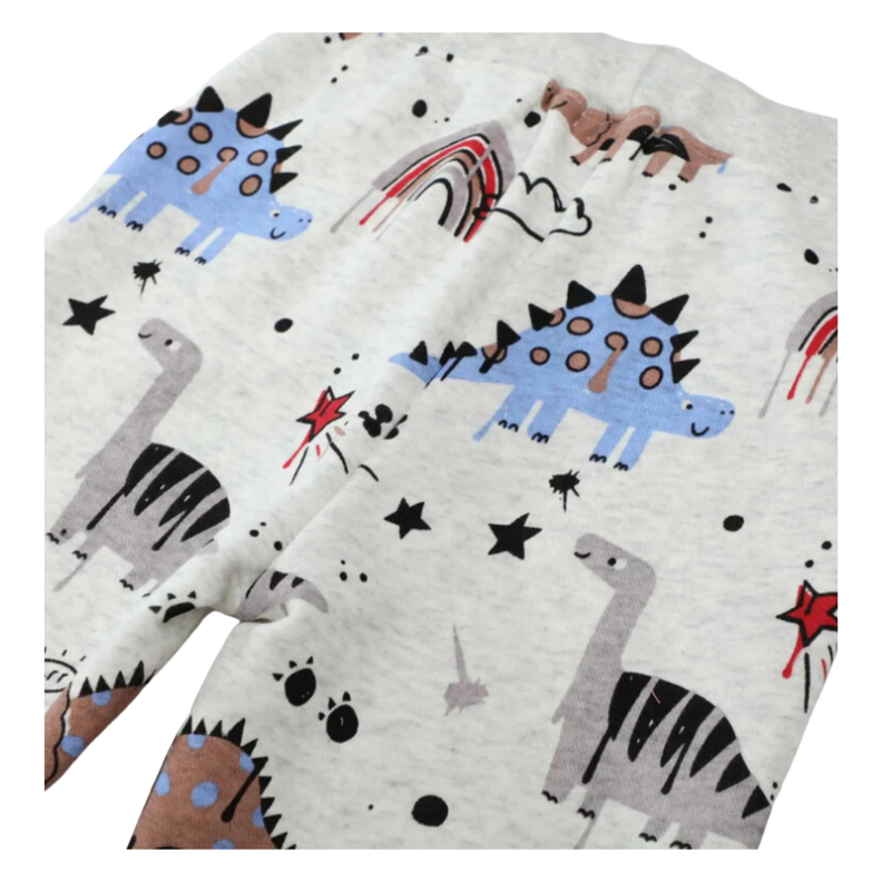 Pantalon Buzo Niño 100% Algodón Gris Claro Dinosaurios Jump Kids-5