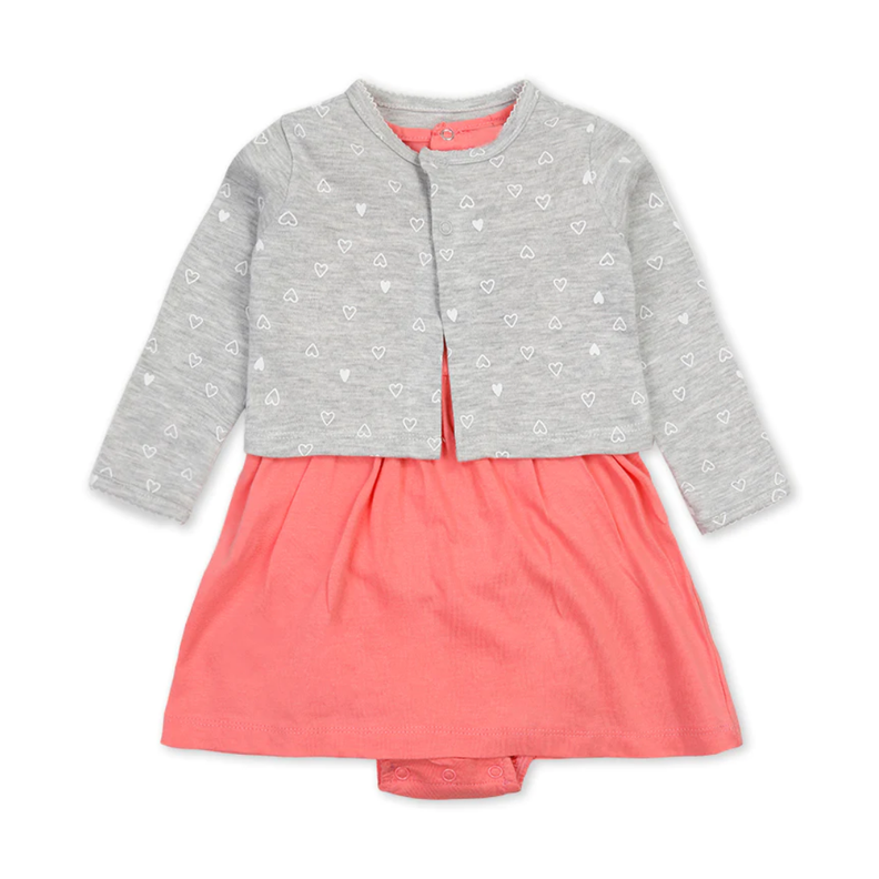 Set 2 Piezas Body Cardigan Niña Rosado Tedmimak Algodón-0