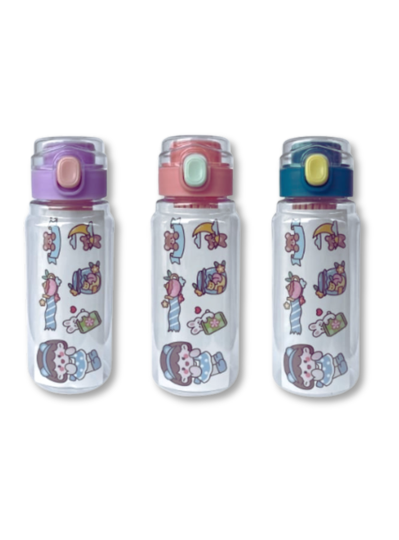 Botella De Plástico Con Filtro Escolar Stickers Decorativo 700ml Surtido-0