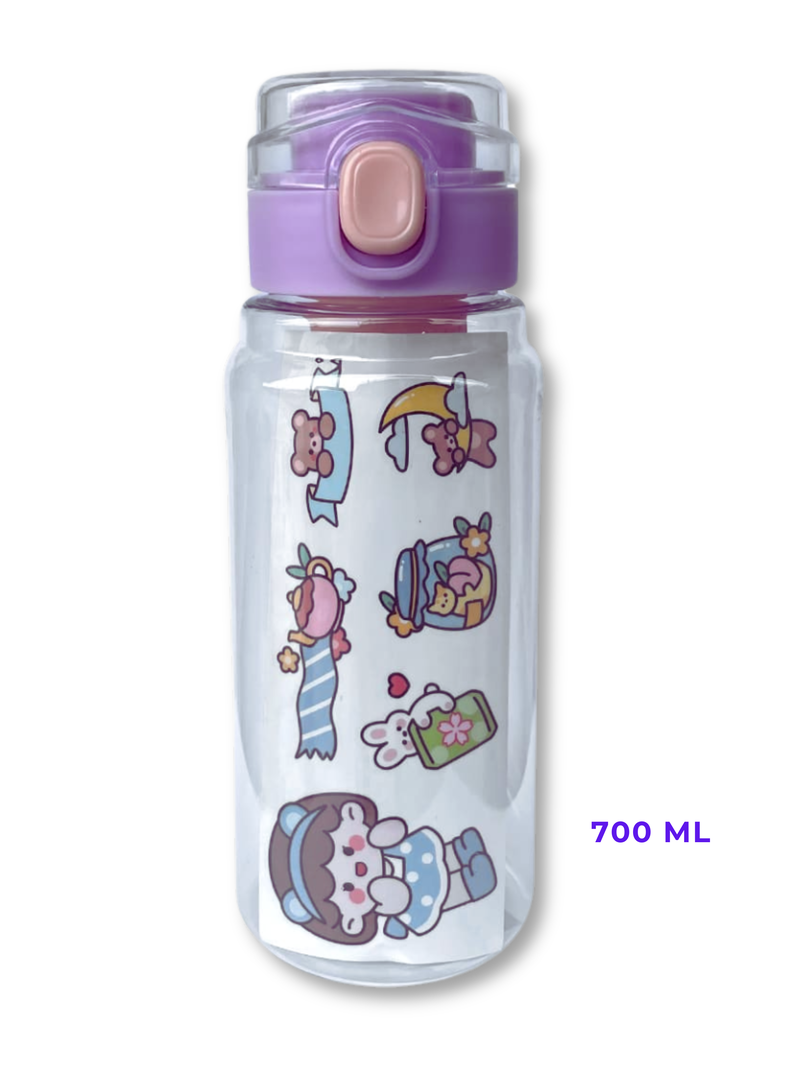 Botella De Plástico Con Filtro Escolar Stickers Decorativo 700ml Surtido-2