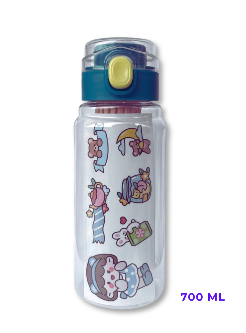 Botella De Plástico Con Filtro Escolar Stickers Decorativo 700ml Surtido-3