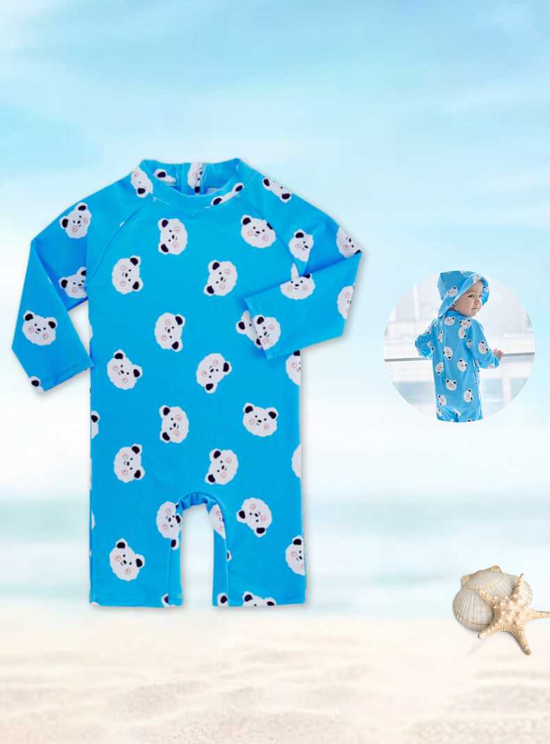Traje de Baño Enterito Manga Larga Niño Jump Kids Azul-0