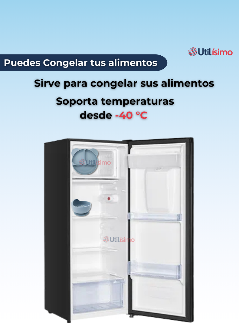 Set De Alimentación Bebé Silicona De Oso 6 Piezas Libre BPA Celeste-4