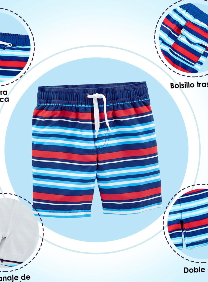 Traje De Baño Manga Larga Niño Jump Kids Azul Tiburón-1