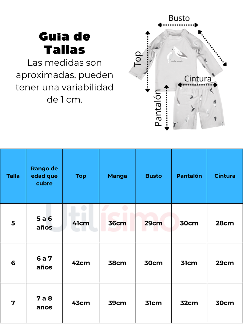 Traje De Baño Manga Larga Niño Jump Kids Azul Tiburón-2