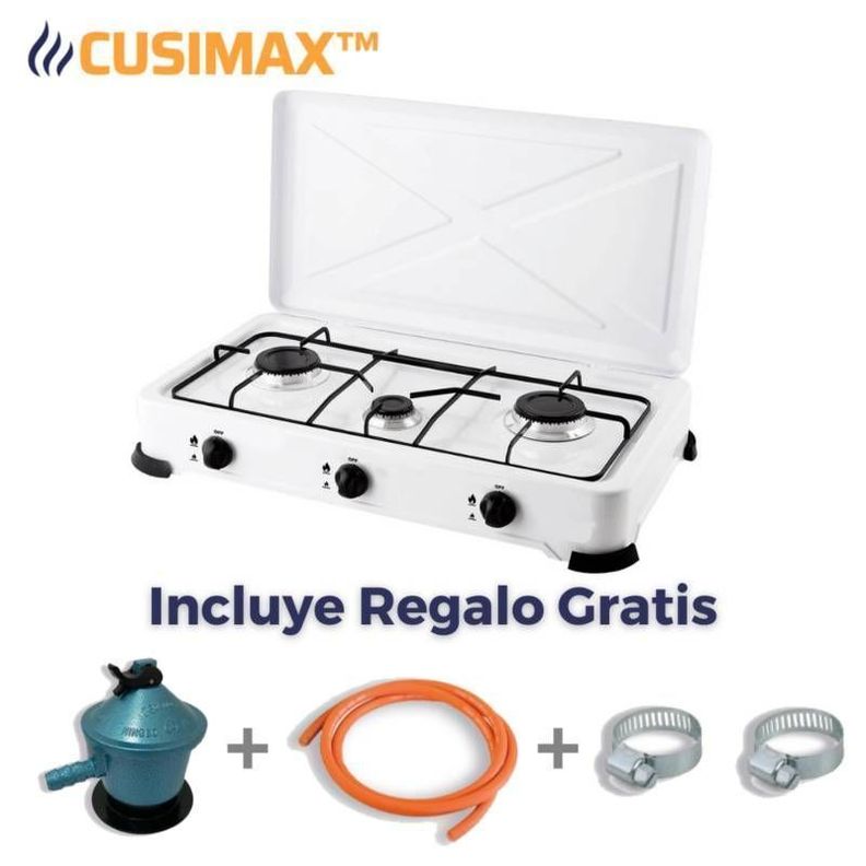Cusimax Cocina A Gas Portátil - 3 Platos-1