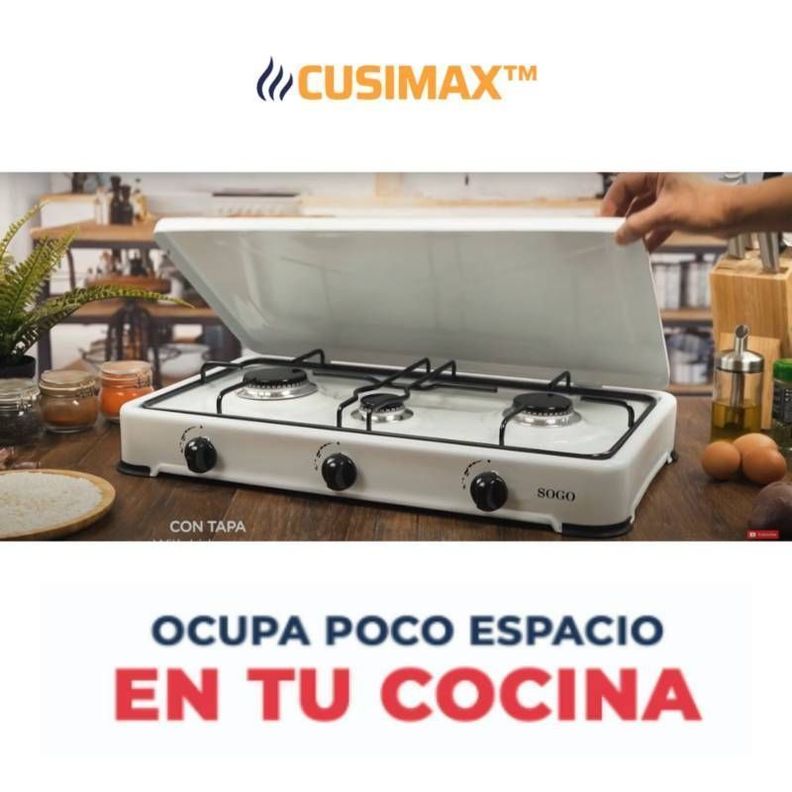 Cusimax Cocina A Gas Portátil - 3 Platos-3