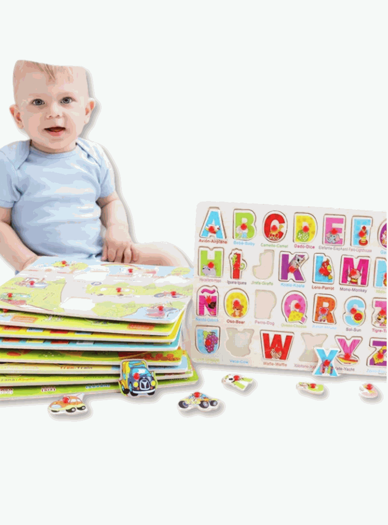 Puzzle Rompecabezas Madera 2 a 4 años Bebé Niño Niña-0
