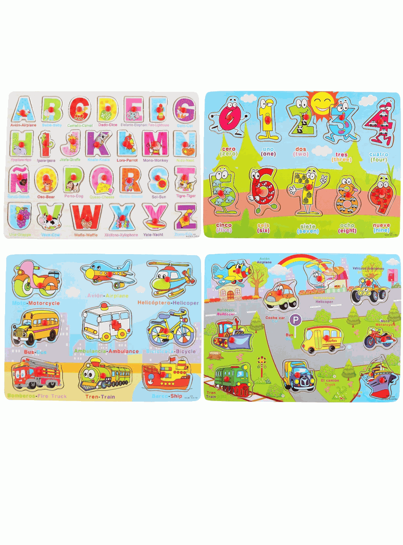 Puzzle Rompecabezas Madera 2 a 4 años Bebé Niño Niña-1