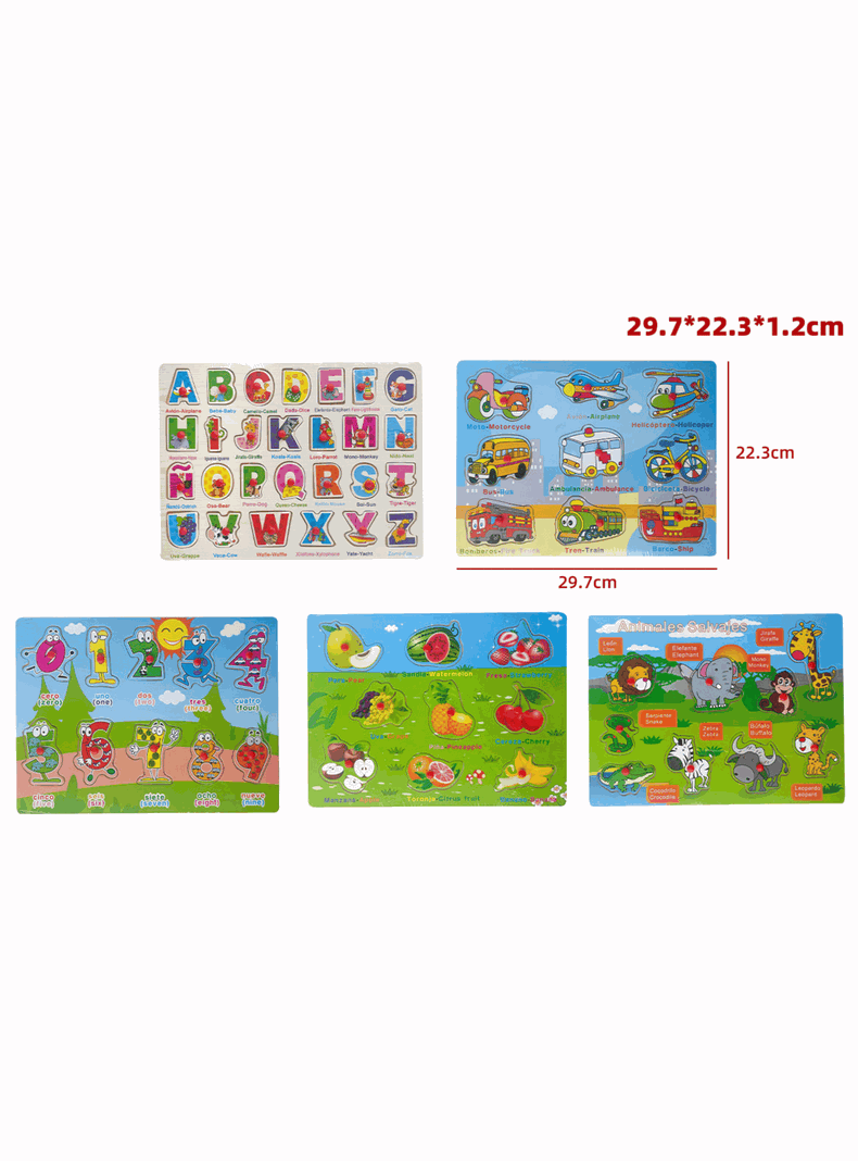 Puzzle Rompecabezas Madera 2 a 4 años Bebé Niño Niña-2