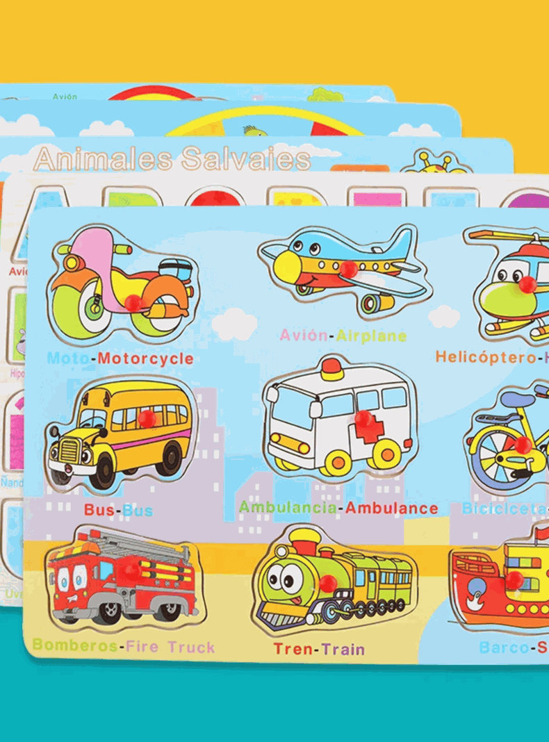 Puzzle Rompecabezas Madera 2 a 4 años Bebé Niño Niña-5