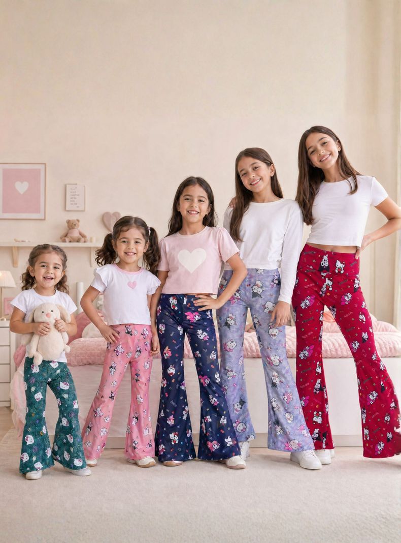 Pantalon Palazzo Polar Con Chiporro Buzo Nina Termico Surtido Hello Kitty Kuromi My Melody 2