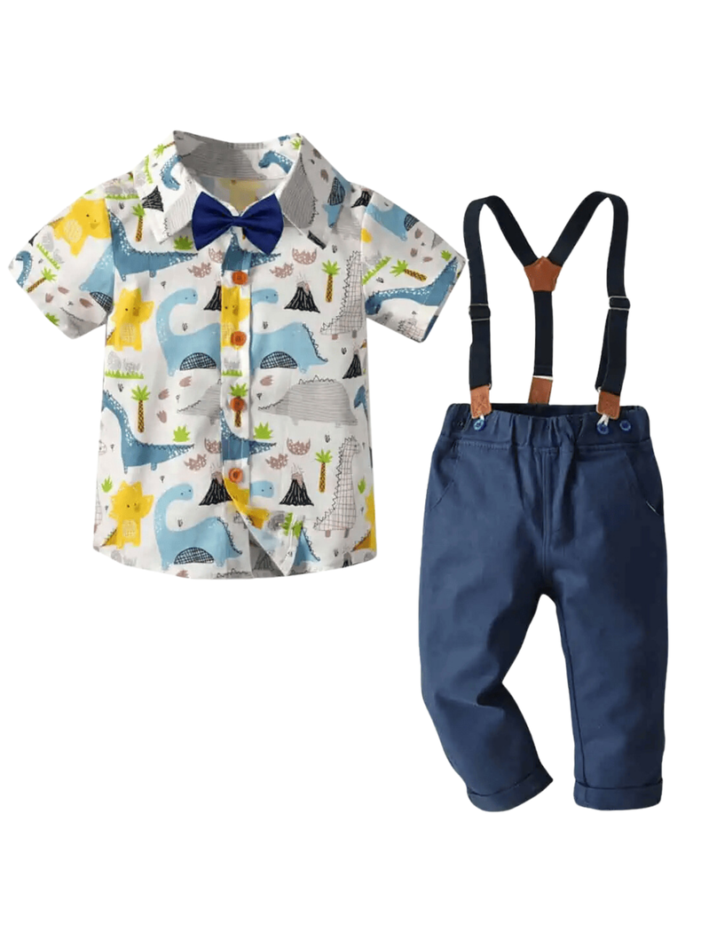 Conjunto de Vestir con Pantalón y Tirantes Bebé Niño 6 meses a 4 años-0