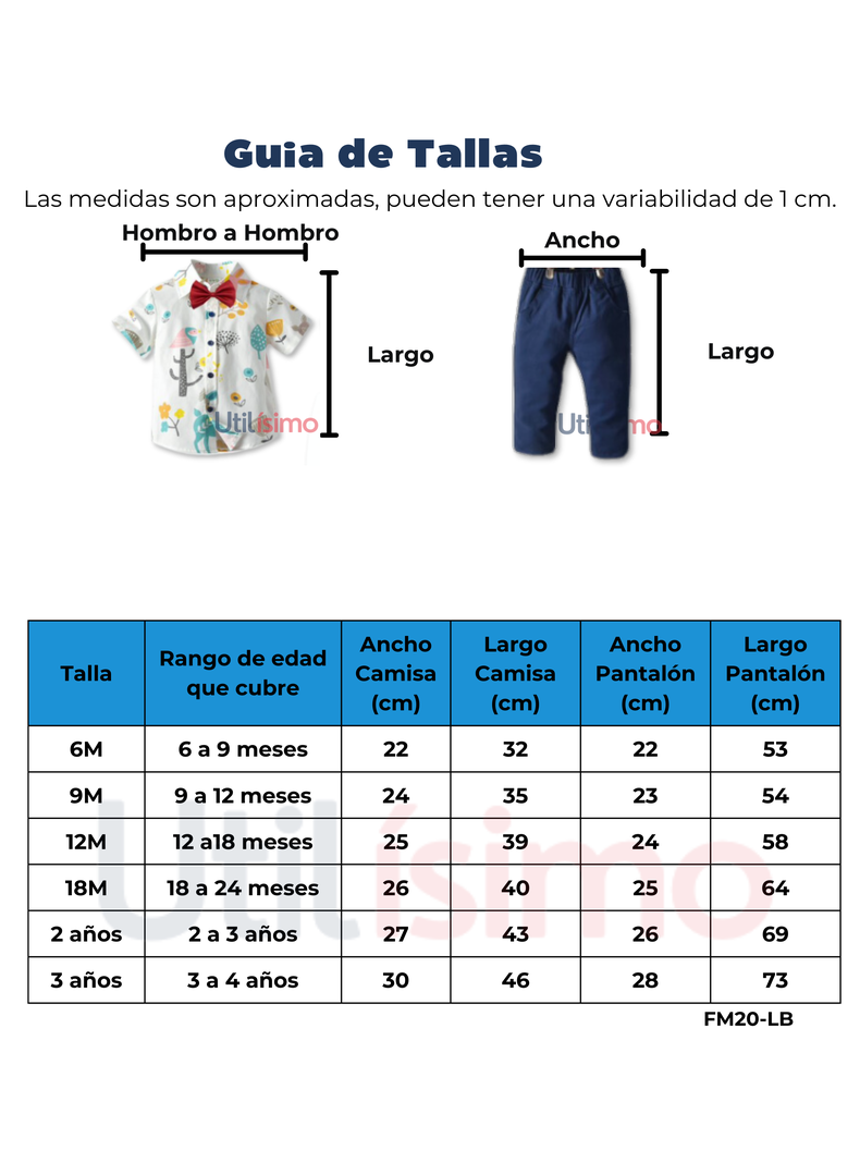 Conjunto de Vestir con Pantalón y Tirantes Bebé Niño 6 meses a 4 años-2