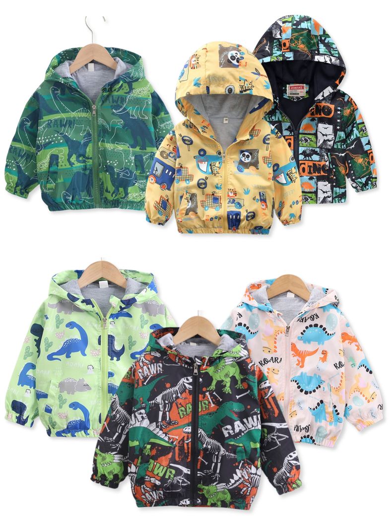 Cortaviento Impermeable Chaqueta Estampado Niño Y Bebé Jump Kids Green Surtidos-0