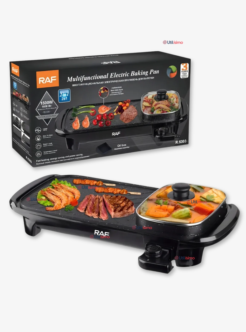Plancha Parrillera Asador Electrico 2 en 1 Churrasquera Hogar