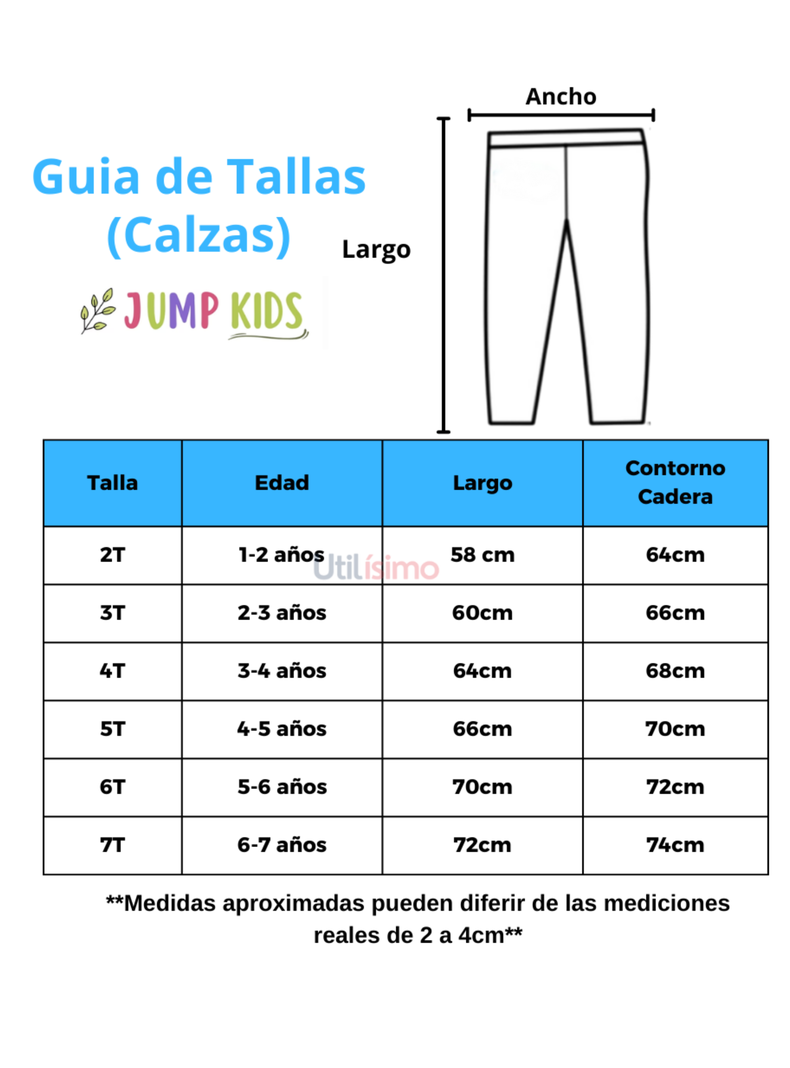 Calzas Niña Arco Iris Gris Claro Jump Kids 100% Algodón-2