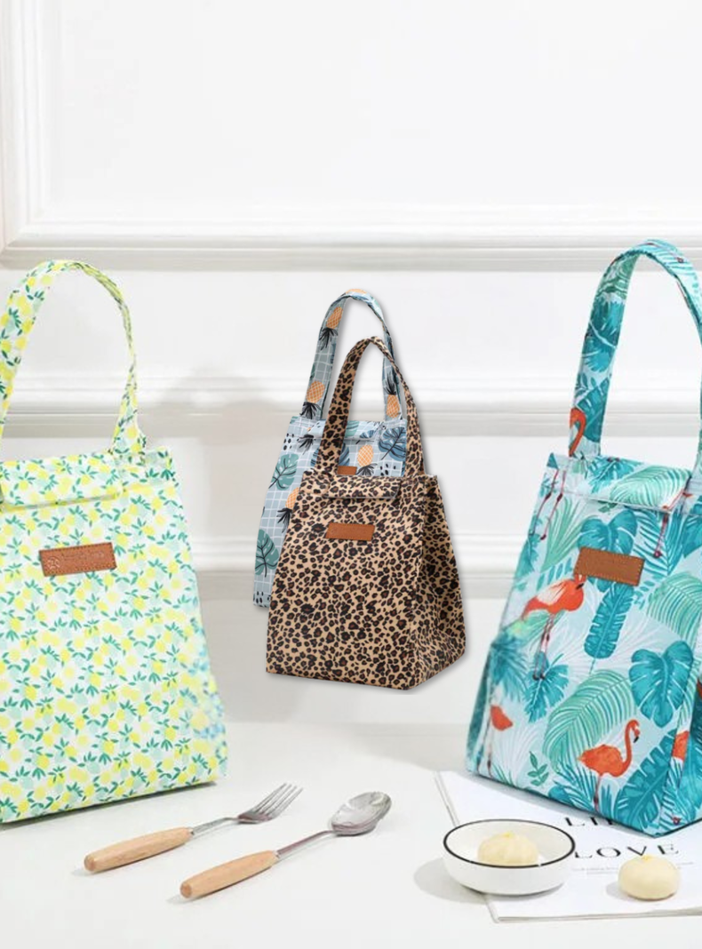 Lonchera Térmica Estampada Bolsa de Mano para Picnic Portátil Animal Print-6