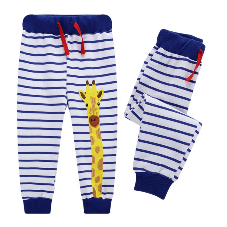 Pantalon Buzo Niño 100% Algodón Rayas Jirafa Jump Kids-0