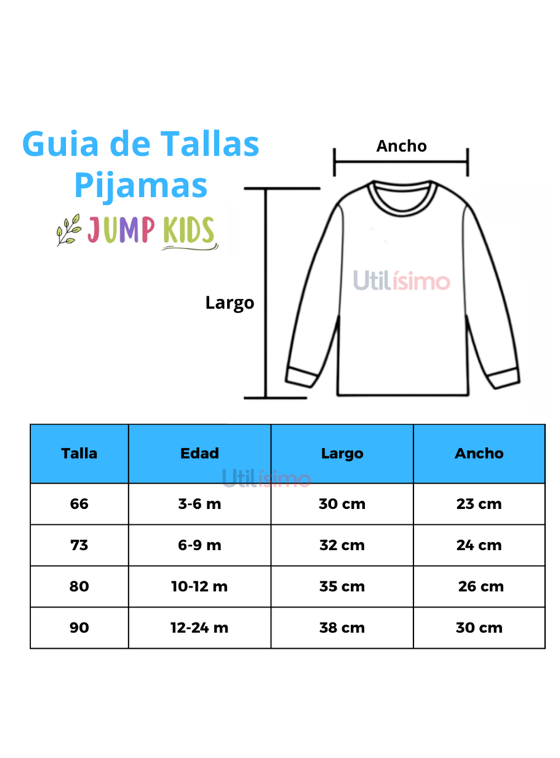 Set 2 Piezas Pijama Niño Oso Azul Jump Kids 100% Algodón-2