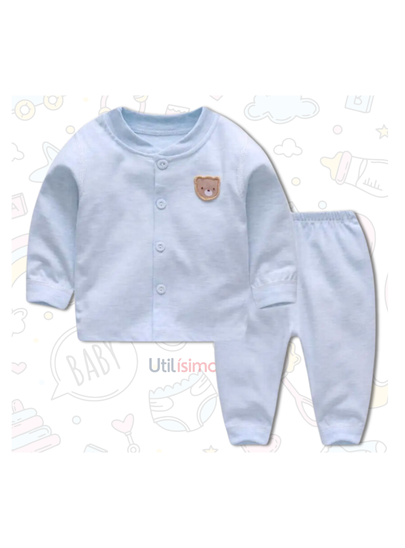 Set 2 Piezas Pijama Niño Oso Azul Jump Kids 100% Algodón-4