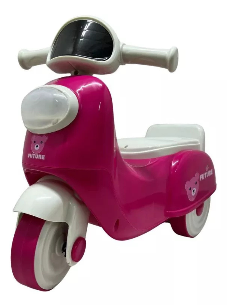 Scooter Moto Infantil con Luz y Sonido Niño Niña Fuscia de 1 a 5 años-0