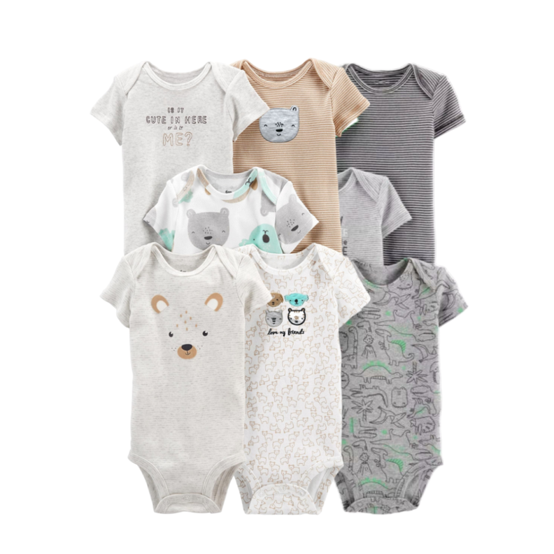 SuperPack 8 Bodies Manga Corta Bebé Niño Tedmimak-0