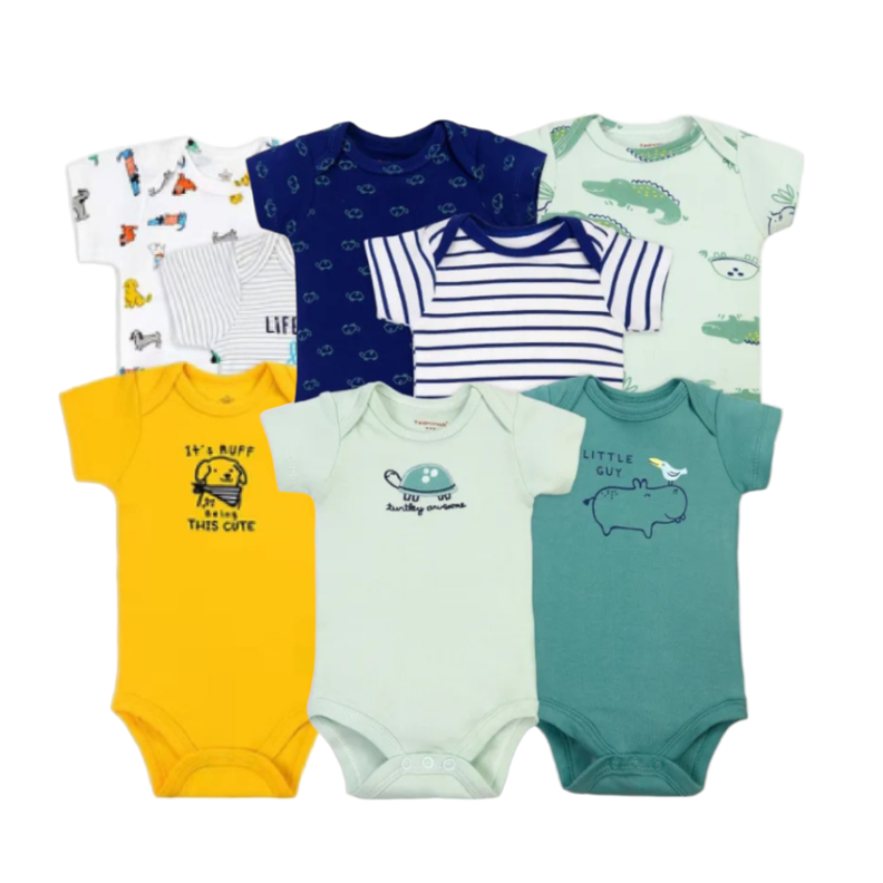 SuperPack 8 Bodies Manga Corta Bebé Niño Tedmimak-4