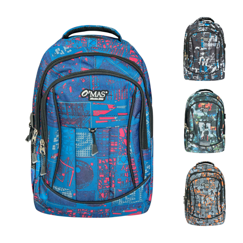 Mochila escolar unisex con lonchera y estuche 45x30x13cm-1