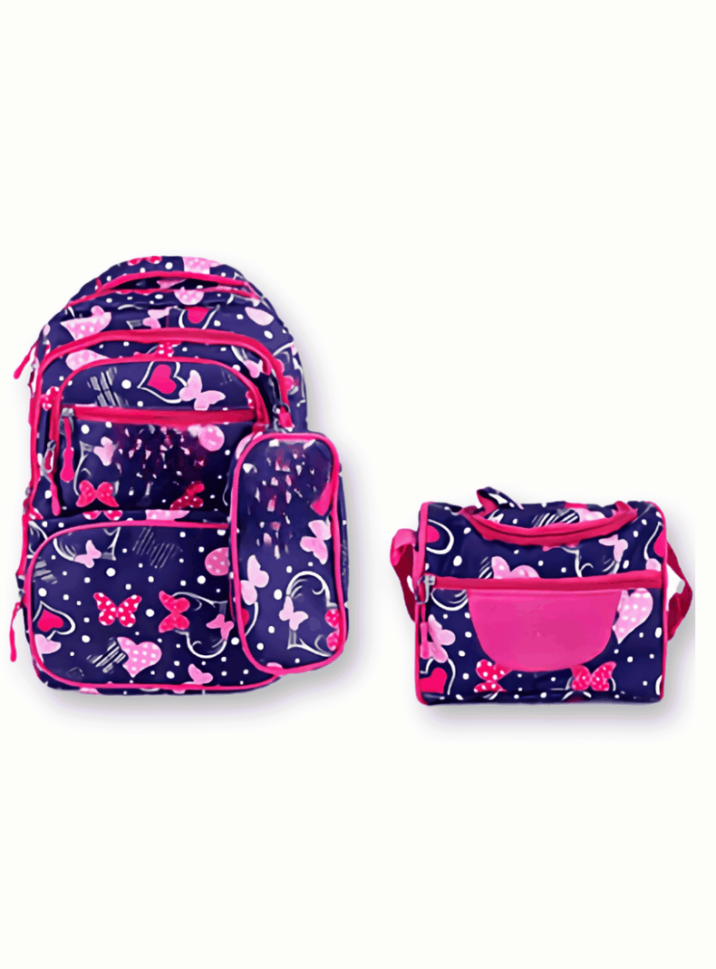 Mochila Con Lonchera Y Estuche 45CM Diseños Variados Niña Butterflies-0