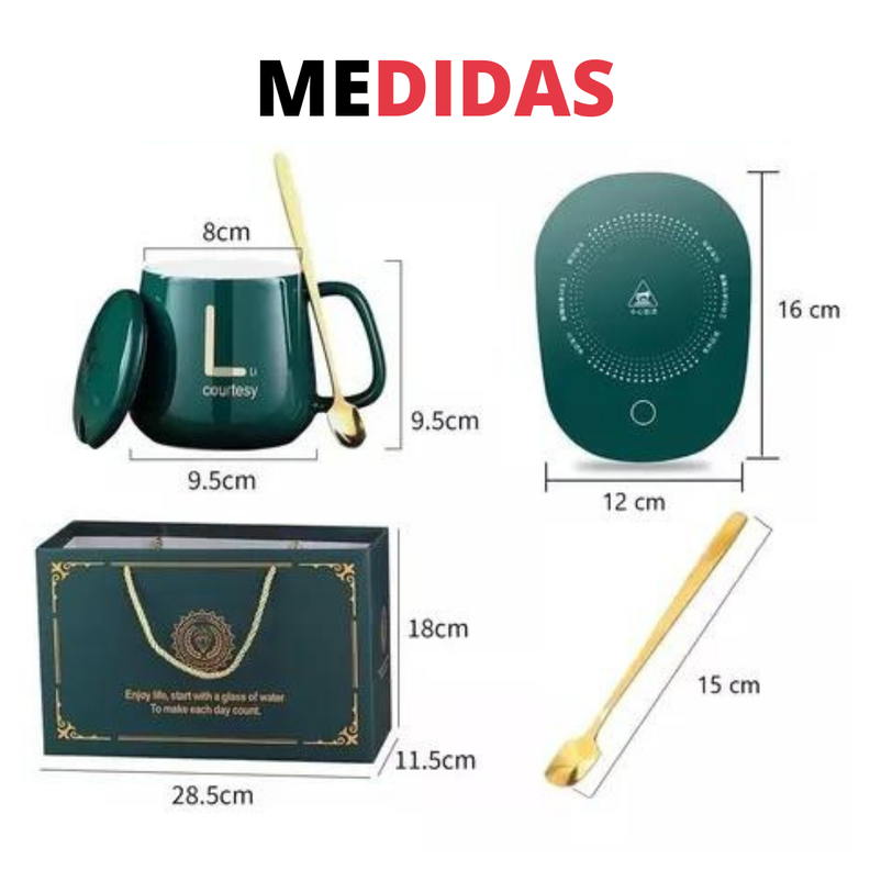 Taza Con Calentador Eléctrico 55°c Tazón + Caja De Regalo-2