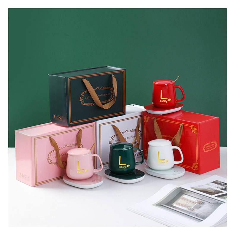 Taza Con Calentador Eléctrico 55°c Tazón + Caja De Regalo-1