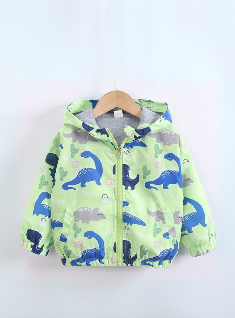 Cortaviento Impermeable Chaqueta Estampado Niño Y Bebé Jump Kids Blue Dinosaur-0