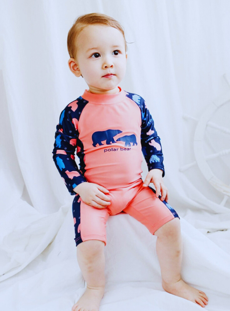 Traje de Baño Enterito Manga Larga Niño Jump Kids Oso.-3
