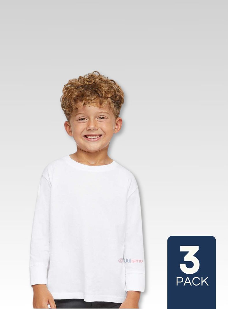 Pack 3 Camisetas Polar Primera Capa Poleras Niño Invierno-0