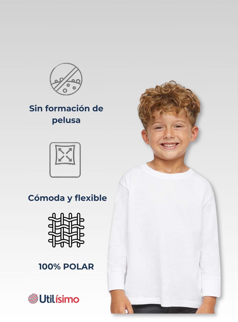 Pack 3 Camisetas Polar Primera Capa Poleras Niño Invierno-4